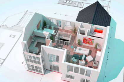 3d real estate animation walkthrough showing modern home interior with virtual furniture and realistic lighting effects